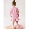 Little Maven_Bộ đồ bé gái cotton mùa hè hoạ tiêt thỏ hồng