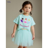 Little Maven_set áo kèm váy bé gái mùa hè