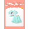 Little Maven_set áo kèm váy bé gái mùa hè