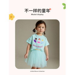 Little Maven_set áo kèm váy bé gái mùa hè