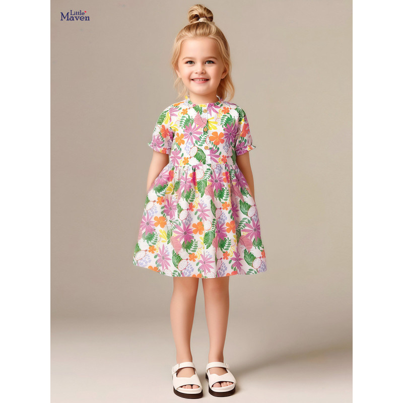 Little Mave_Váy hoa bé gái chất thô cực mát Little Mave_Váy hoa bé gái chất thô cực mát