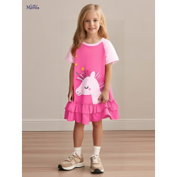 🎀 Váy Hồng Bé Gái Họa Tiết Pony – Little Maven