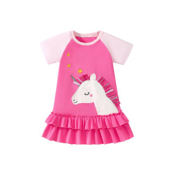 🎀 Váy Hồng Bé Gái Họa Tiết Pony – Little Maven