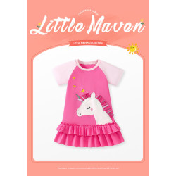 🎀 Váy Hồng Bé Gái Họa Tiết Pony – Little Maven