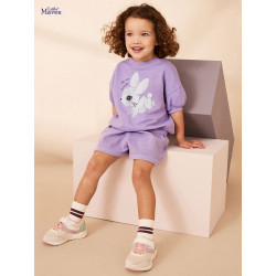 🐰 Bộ Quần Áo Bé Gái Little Maven – Cotton Khô Màu Tím