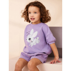 🐰 Bộ Quần Áo Bé Gái Little Maven – Cotton Khô Màu Tím