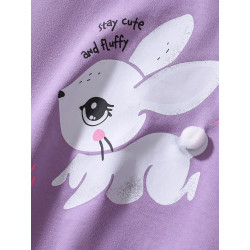 🐰 Bộ Quần Áo Bé Gái Little Maven – Cotton Khô Màu Tím