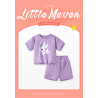 🐰 Bộ Quần Áo Bé Gái Little Maven – Cotton Khô Màu Tím