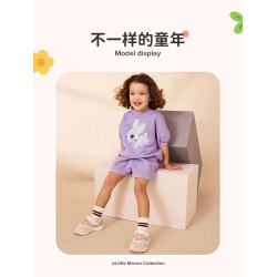 🐰 Bộ Quần Áo Bé Gái Little Maven – Cotton Khô Màu Tím