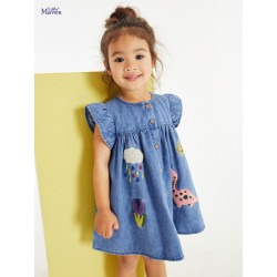 🌈 Váy Jean Giấy Bé Gái – Hãng Little Maven