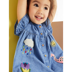 🌈 Váy Jean Giấy Bé Gái – Hãng Little Maven