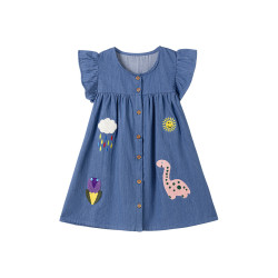 🌈 Váy Jean Giấy Bé Gái – Hãng Little Maven