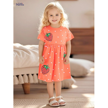 váy cotton chấm bi bé gái_Little Maven