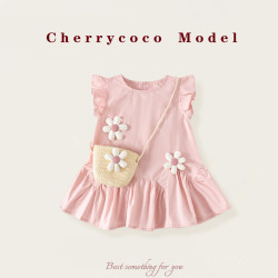 Váy Bé Gái Cherrycoco Màu Hồng Pastel