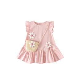 Váy Bé Gái Cherrycoco Màu Hồng Pastel